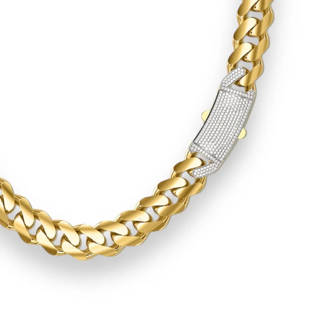 10k Classic Luxury Monaco Chain 8mm 16inch