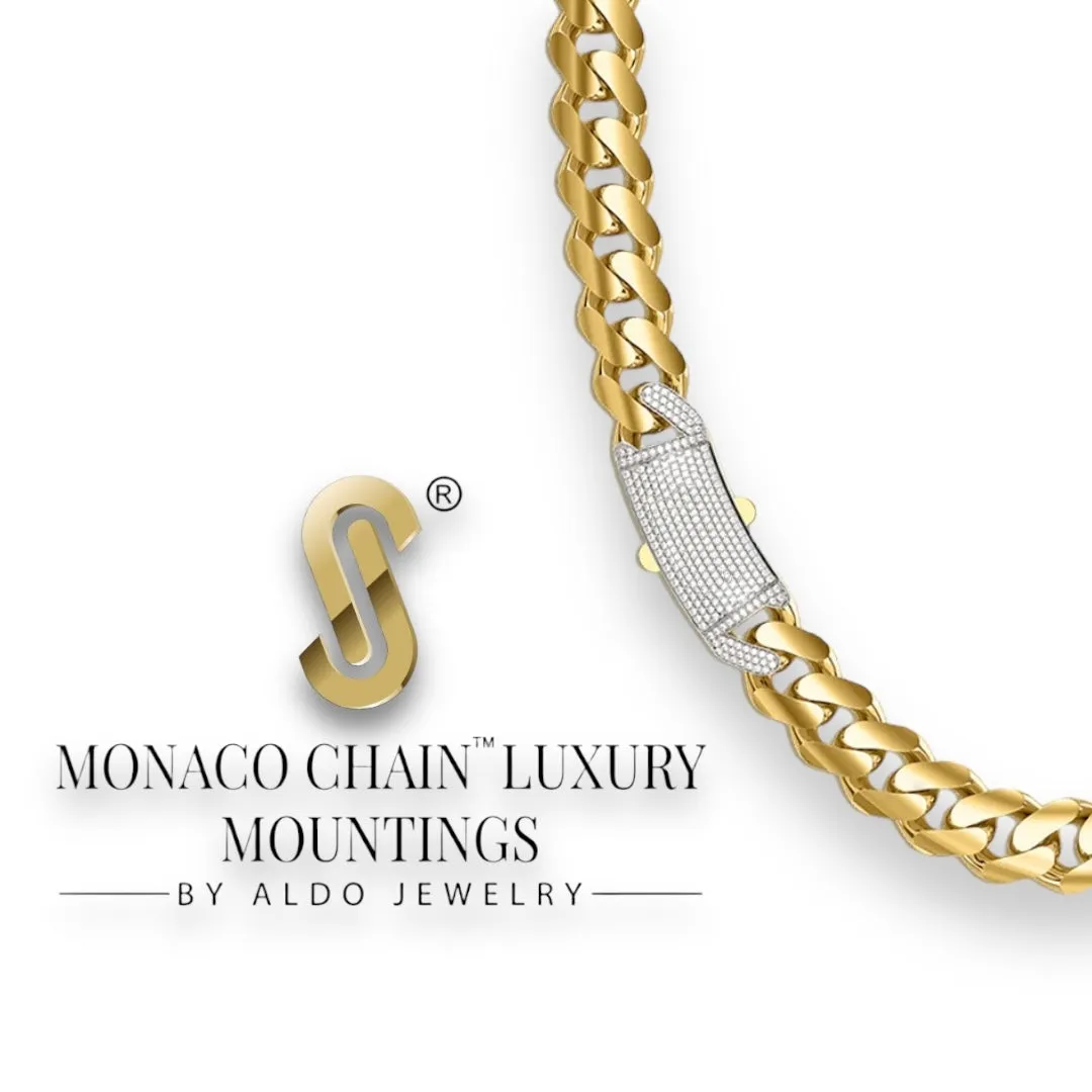 10k Classic Luxury Monaco Chain 8mm 16inch