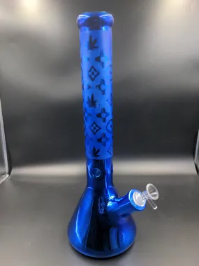 16 Luxury Pattern 7mm Metallic Beaker Bong