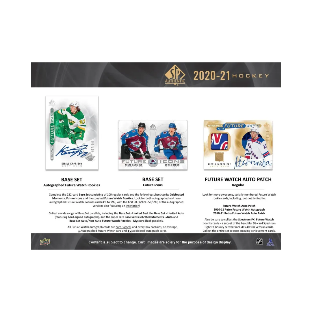 2020-21 Upper Deck SP Authentic Hockey Hobby Box