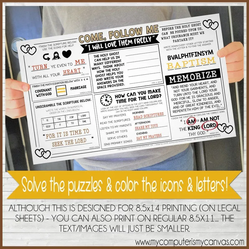 2022 CFM Old Testament Placemat Activity Sheets {NOVEMBER} PRINTABLE