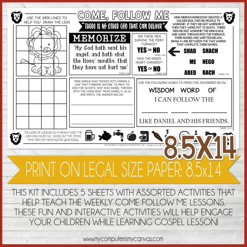 2022 CFM Old Testament Placemat Activity Sheets {NOVEMBER} PRINTABLE