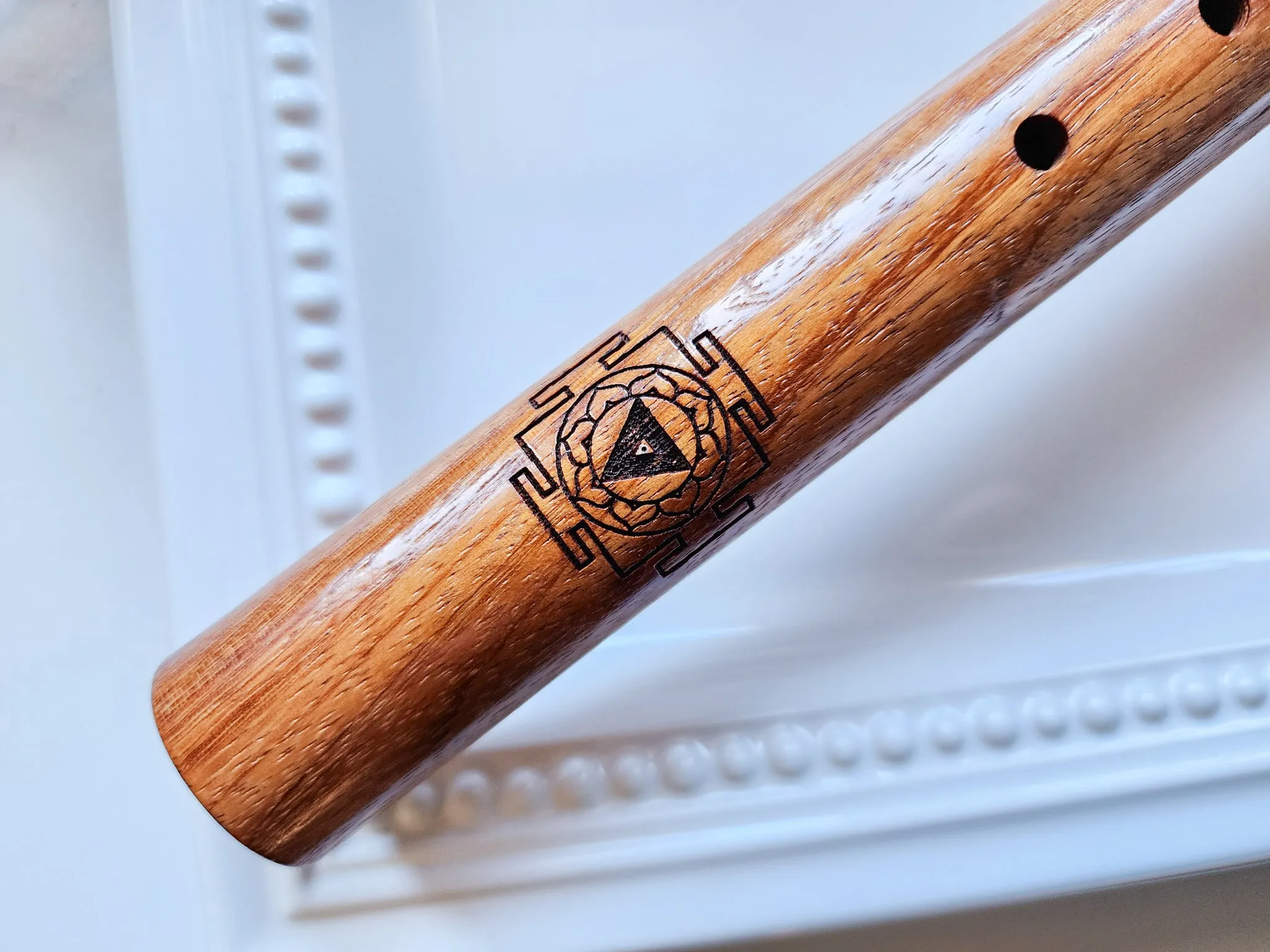 21 Hand Carved Ulin Wood Single Flute || F Note 440 Hz