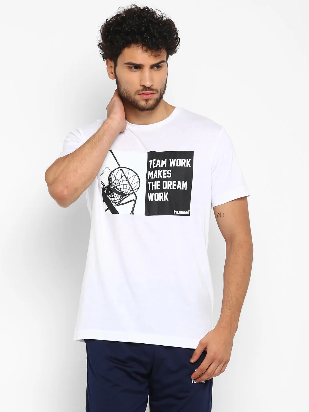 Adolfo Men Cotton White T-Shirt