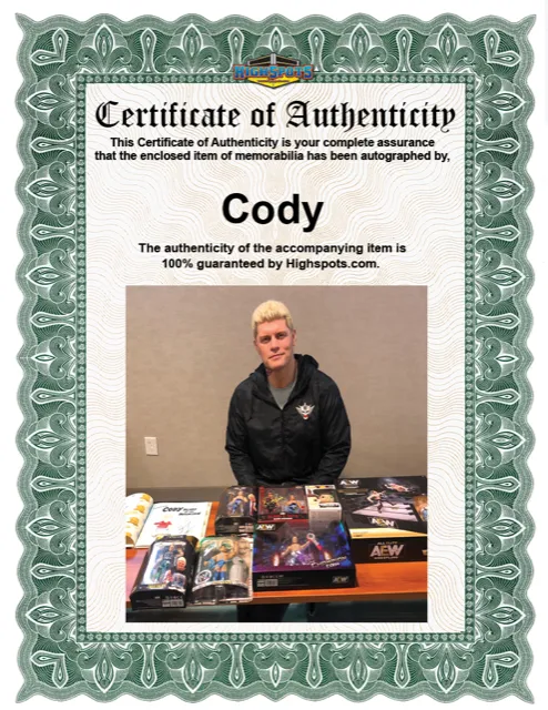 AEW : Cody Rhodes "TNT Champion" Ringside Exclusive Figure Set * Hand Signed *