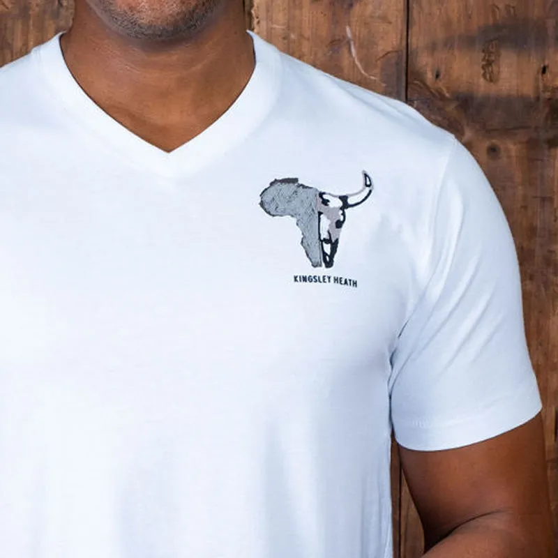 African Luxury V-Neck Tee Pelican