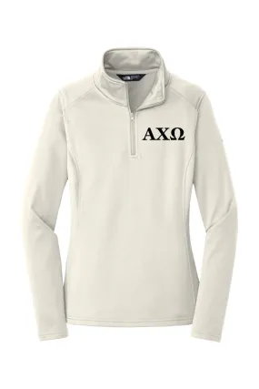 Alpha Chi Omega - North Face Ladies 1/4-Zip Fleece - Black Embroidered Letters