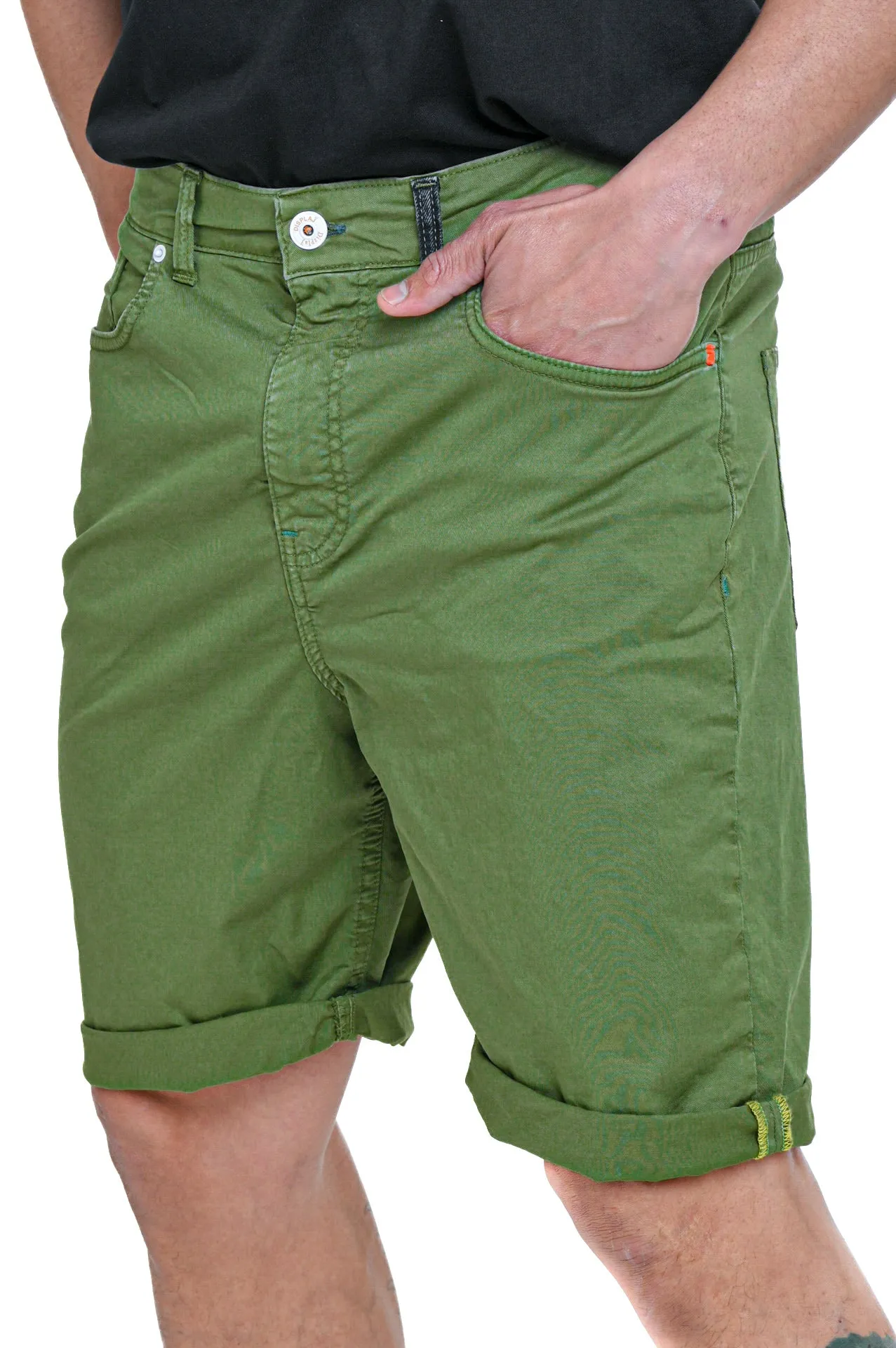 Bermuda in cotone loose Frutta Old Verde Pera SS24