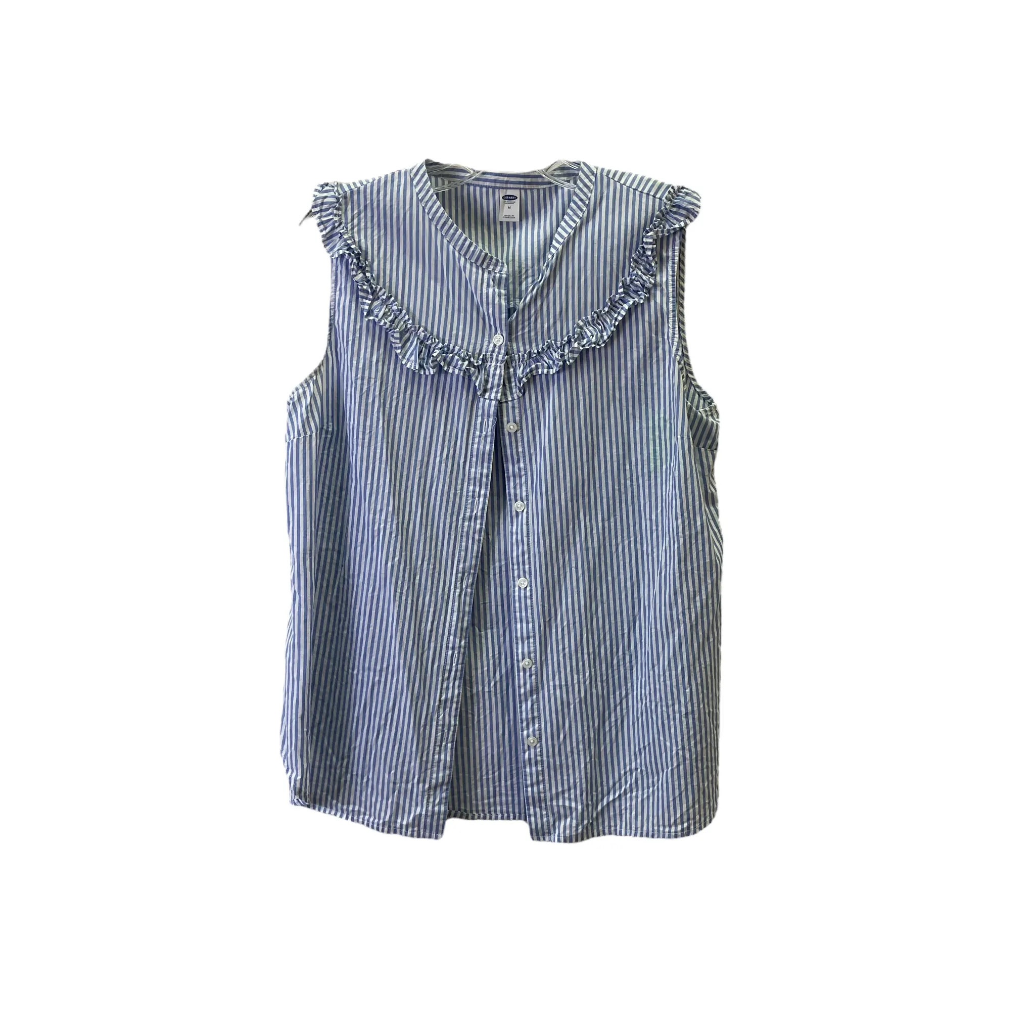 Blue & White Top Sleeveless By Old Navy, Size: M