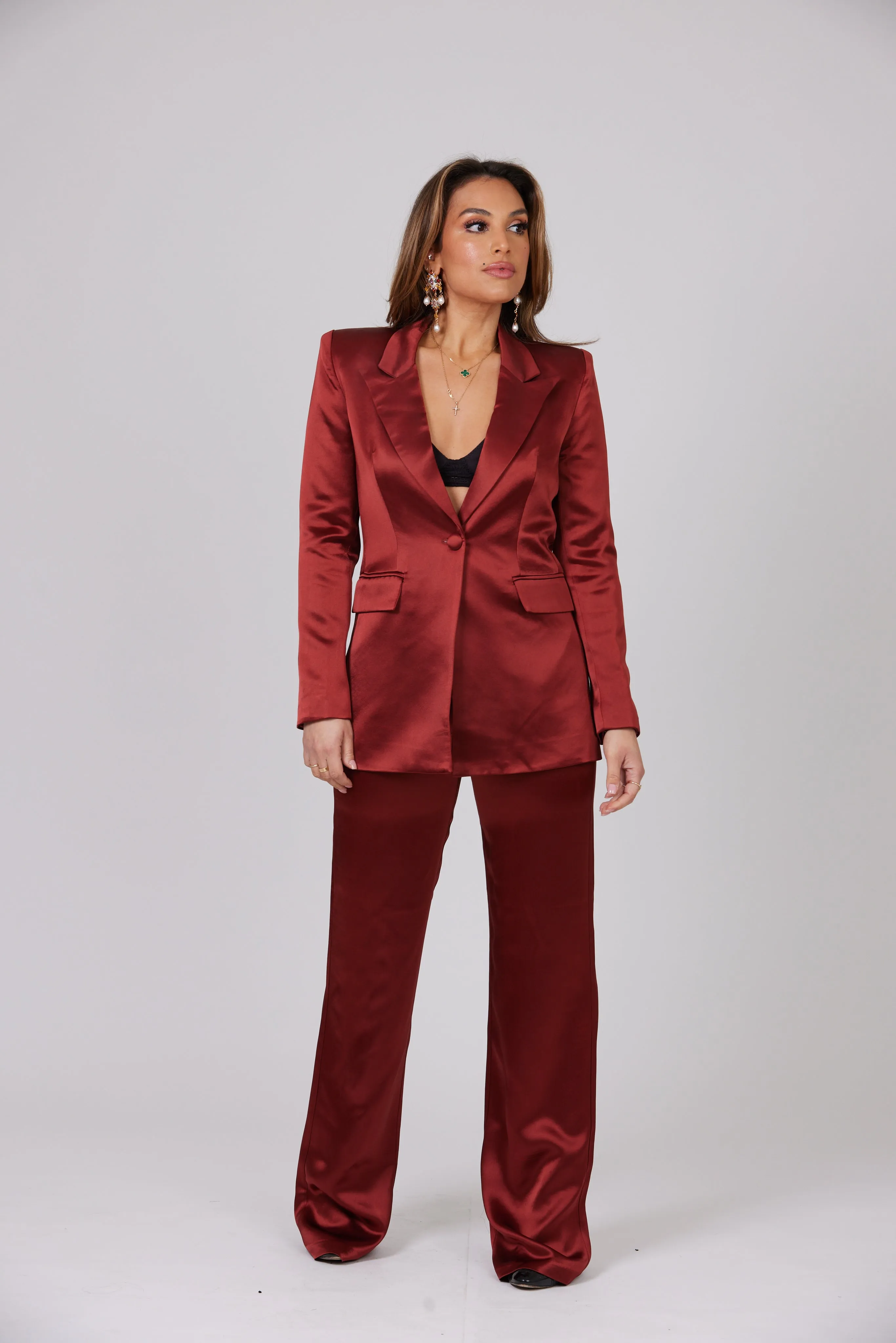 BRONZE MULBERRY LUXURY SATIN SUIT