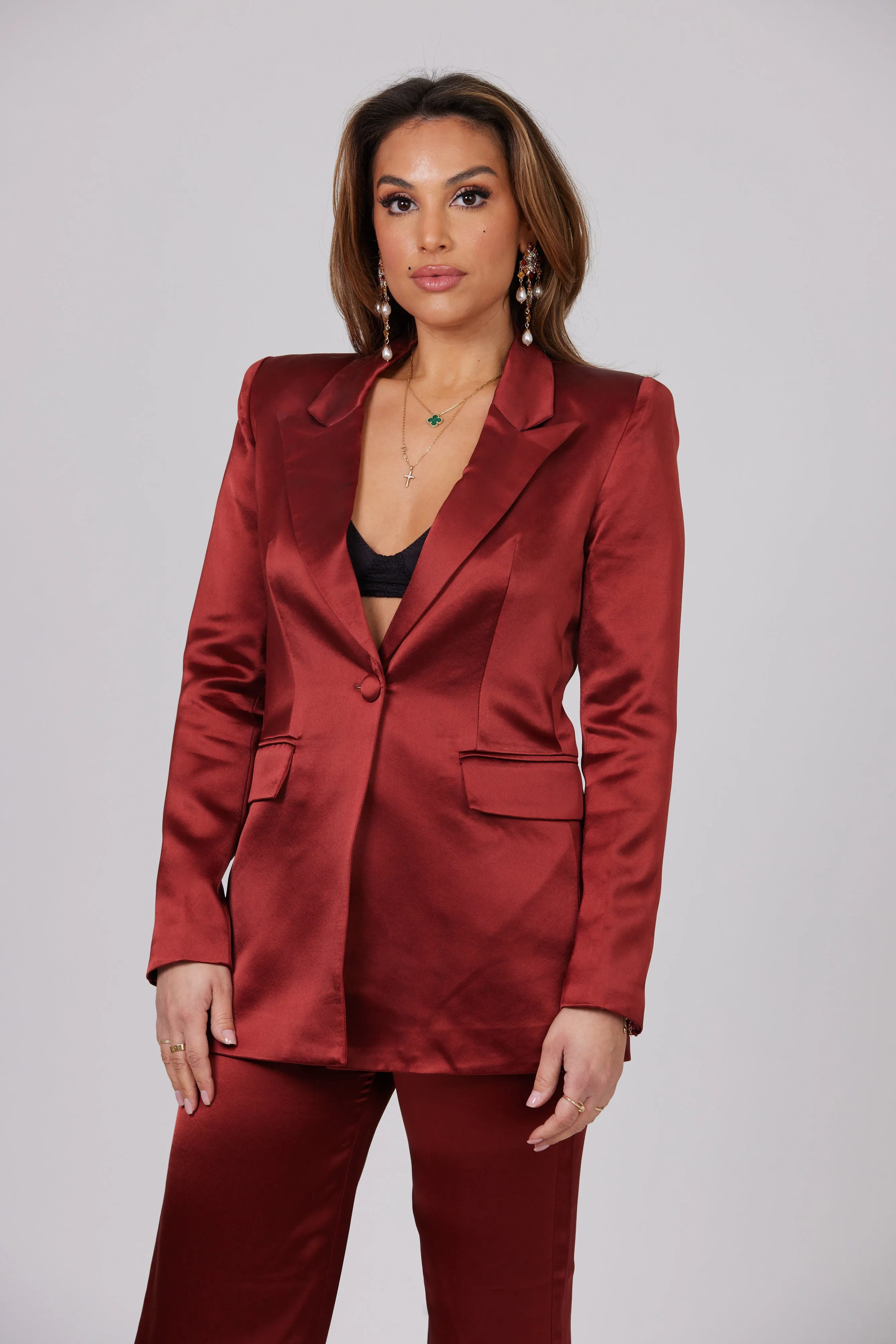 BRONZE MULBERRY LUXURY SATIN SUIT