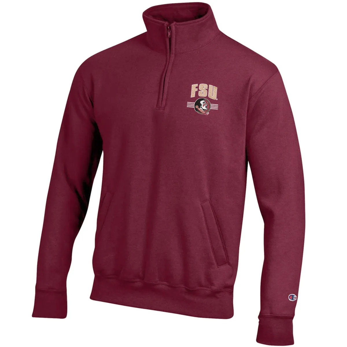 Champion Adult/Unisex FSU Seminole Logo 1/4 Zip Fleece - Garnet