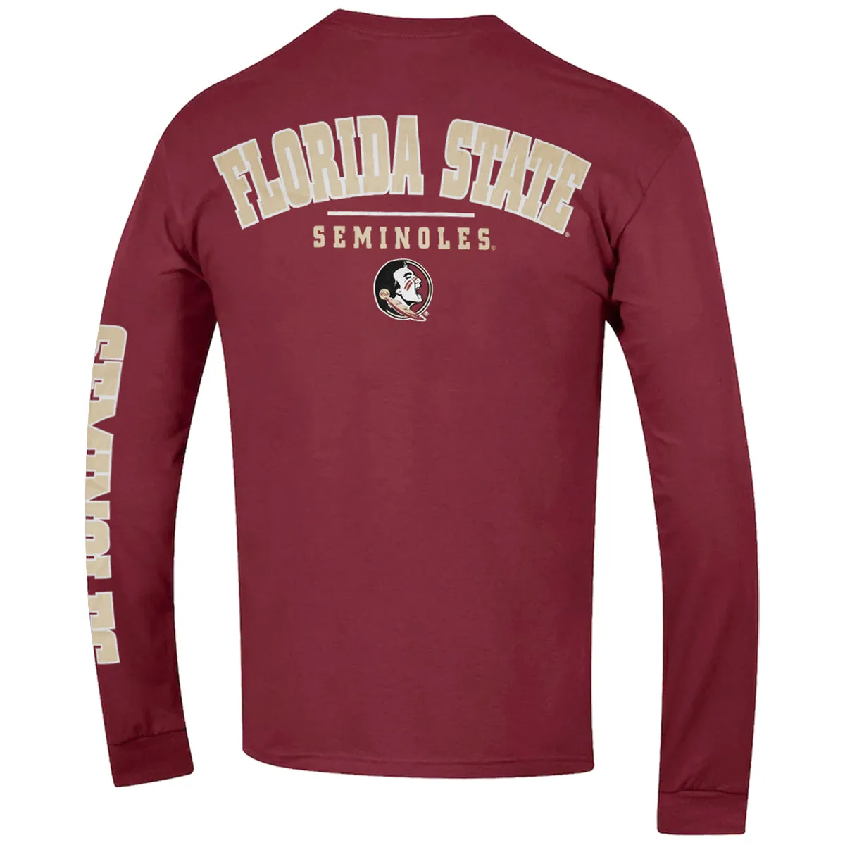 Champion Adult/Unisex Seminole Logo/Seminoles Design Long Sleeve T-shirt - Garnet