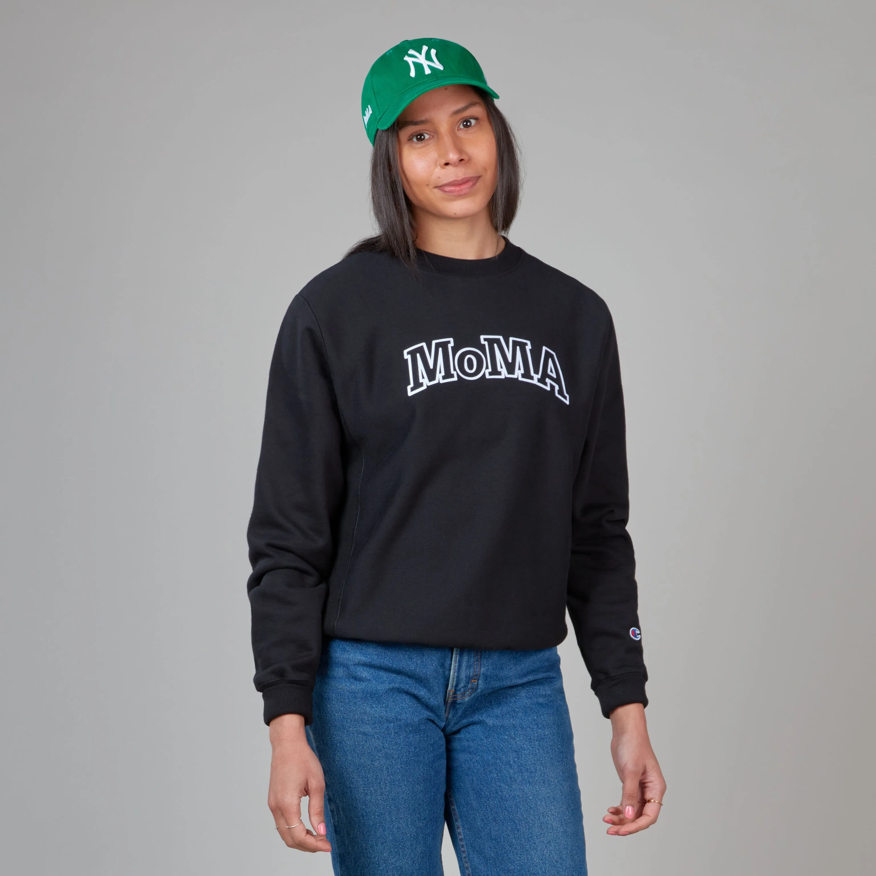 Black Champion Crewneck Sweatshirt - Exclusive MoMA Edition