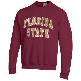 Champion Men's Florida State Powerblend Crew Fleece - Garnet