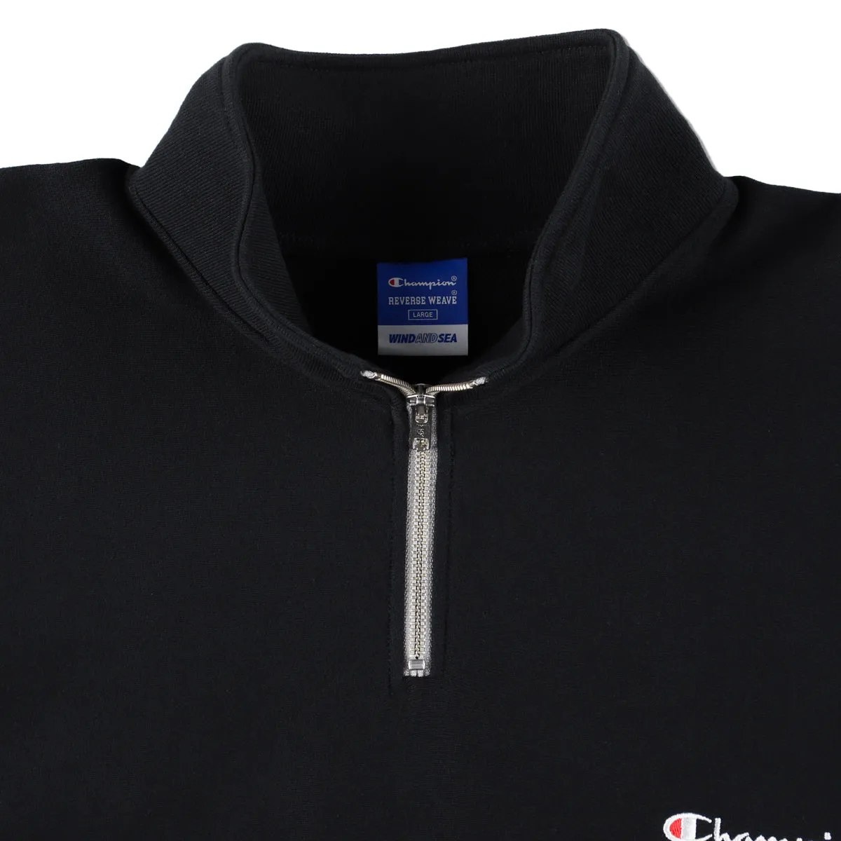 Champion x WDS REVERSE WEAVE(R) S/S HALF ZIP SWEATSHIRT / MIDNIGHT_BLACK