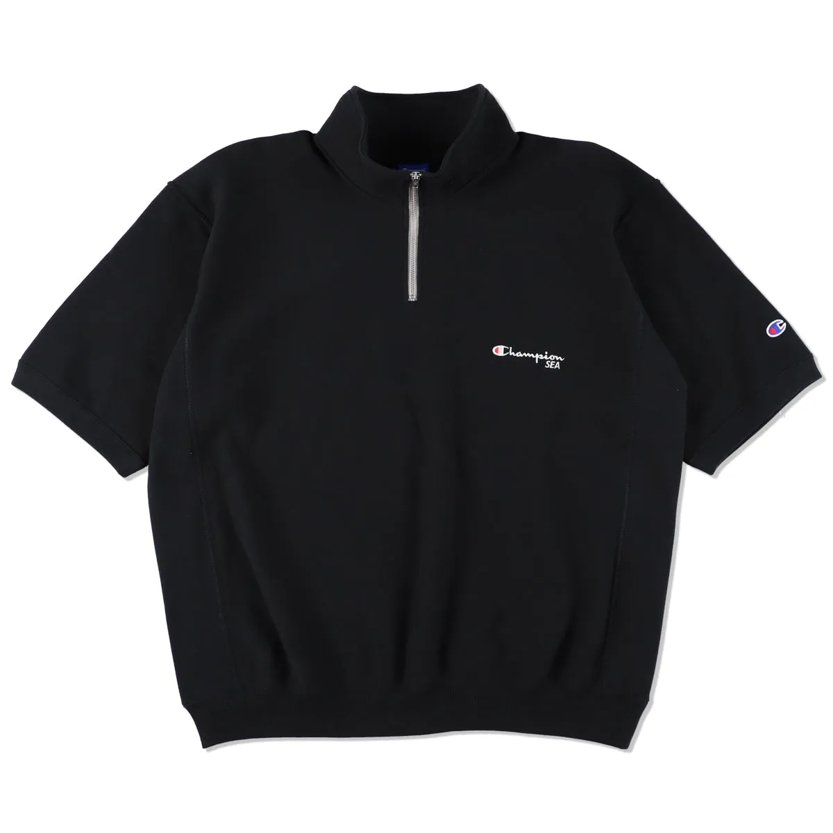 Champion x WDS REVERSE WEAVE(R) S/S HALF ZIP SWEATSHIRT / MIDNIGHT_BLACK