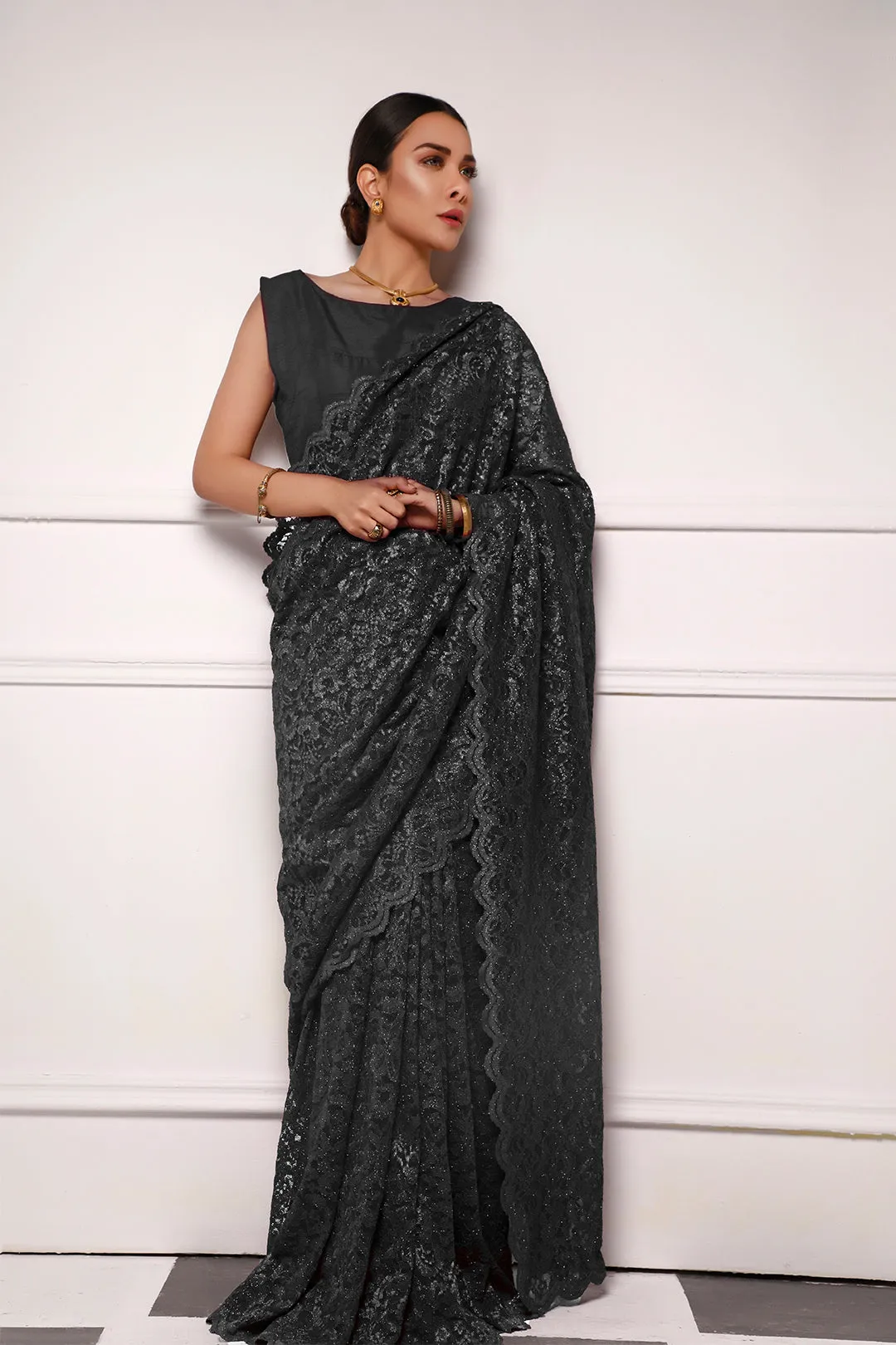 Chantilly Lace Luxury Saree | SHEHNAI | SR2019150