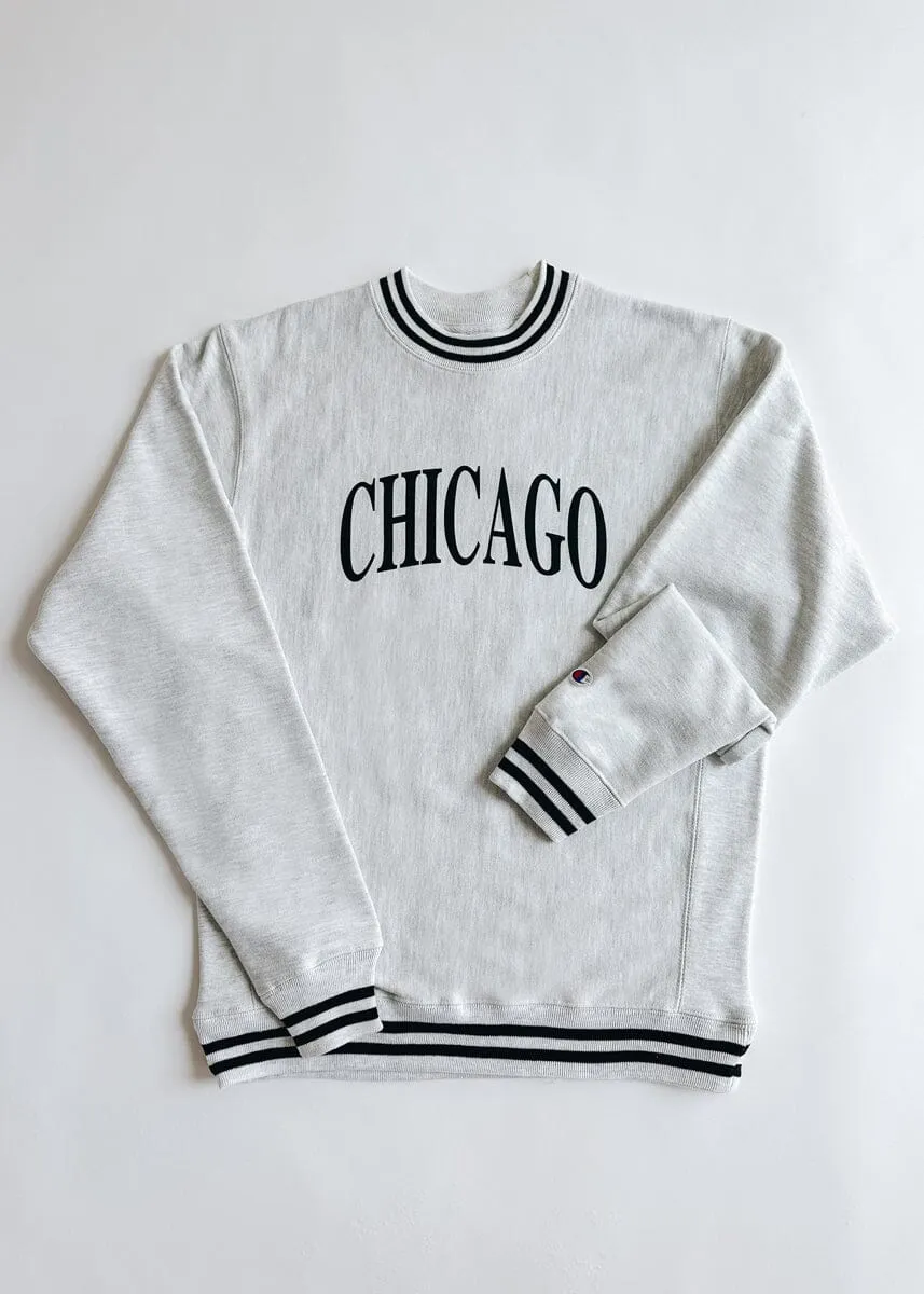 Chicago Champion Striped Rib Crewneck - Black