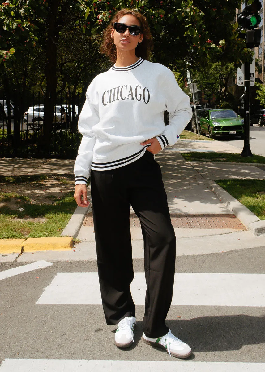 Chicago Champion Striped Rib Crewneck - Black