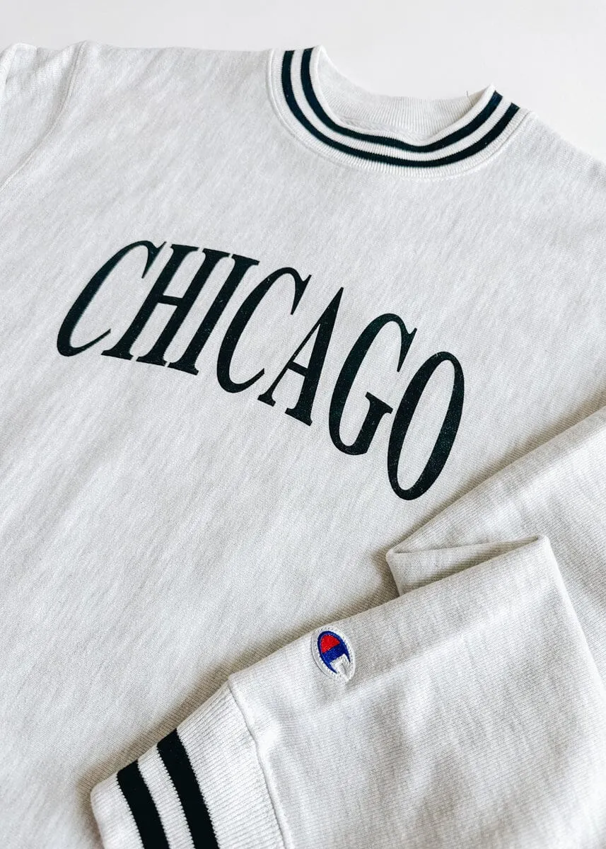 Chicago Champion Striped Rib Crewneck - Black