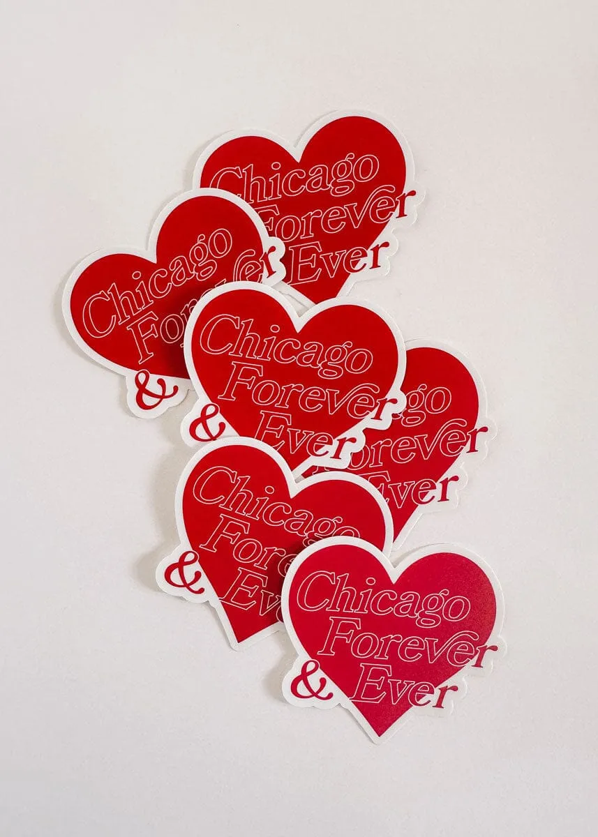 Chicago Forever & Ever Heart Sticker