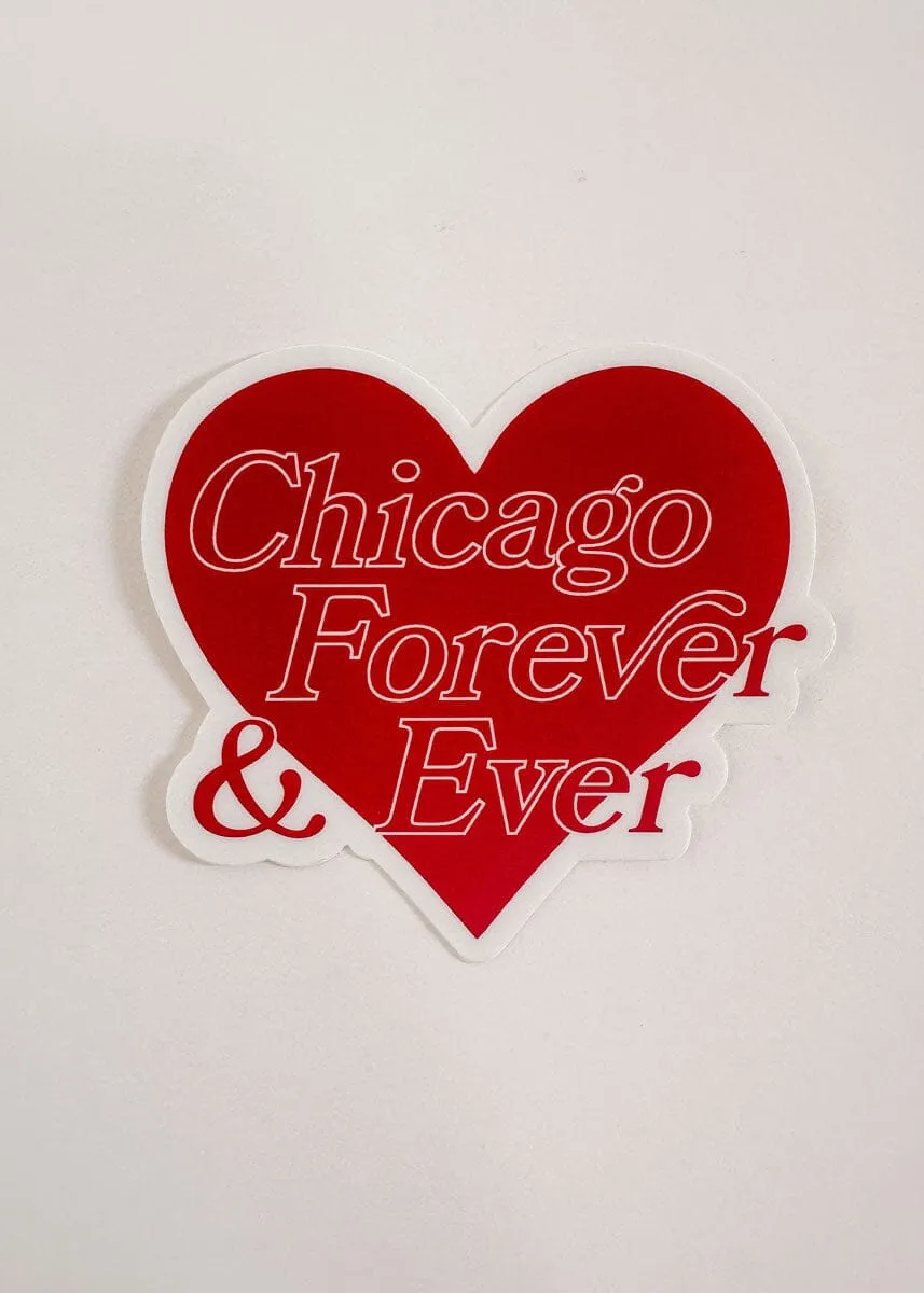 Chicago Forever & Ever Heart Sticker