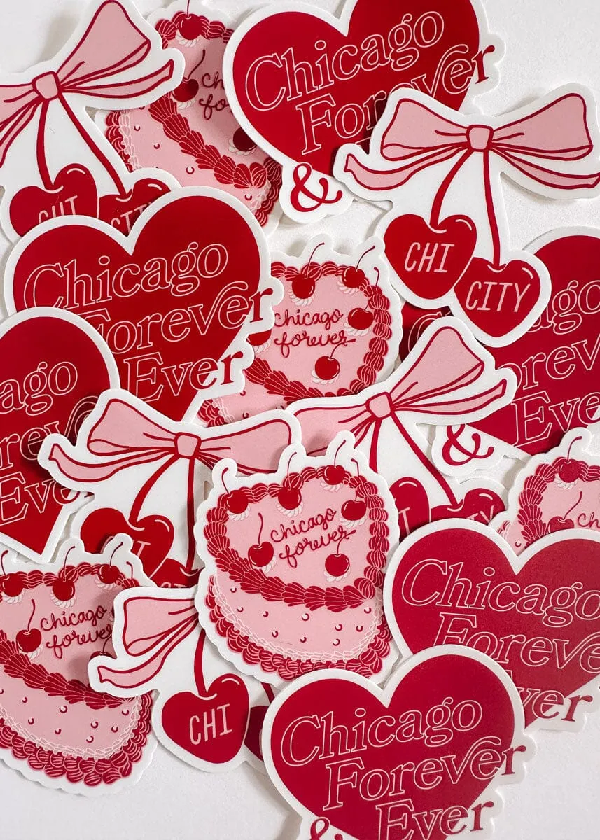 Chicago Forever & Ever Heart Sticker