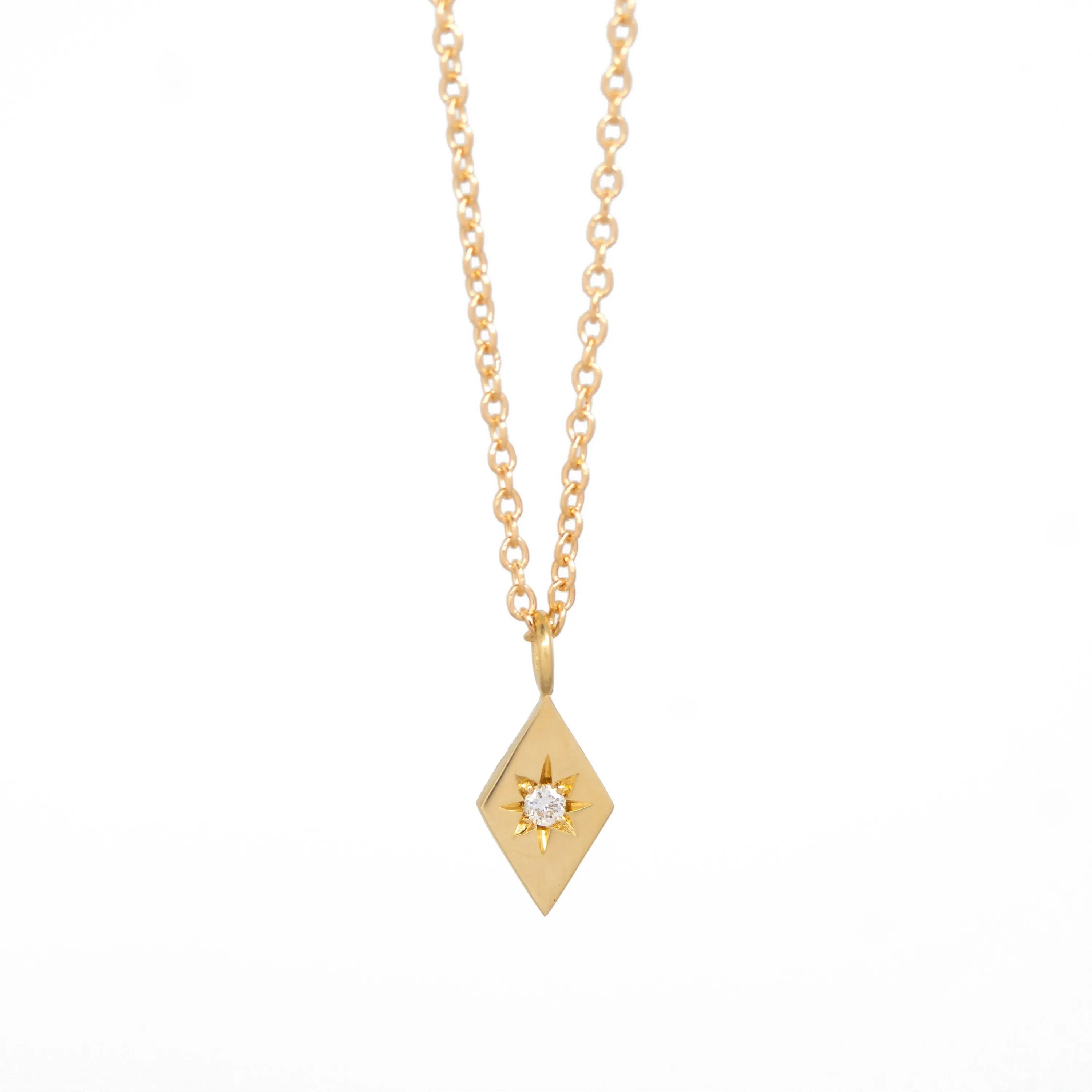 Diamond North Star Necklace - 14k Yellow Gold