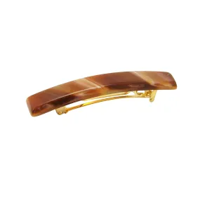 France Luxe Small Luxury Rectangle Barrette in Caramel Horn