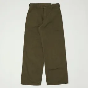 Sure, here is the optimized title for the e-commerce product in English with modifiers:

Classic Olive Drab US Navy Trouser in Old Japanese Twill - Full Count 1119-3