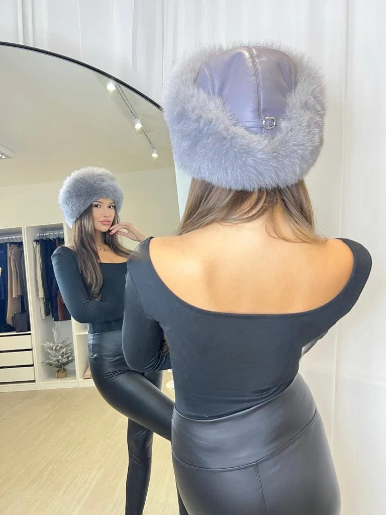 Grey Luxury Fur Hat