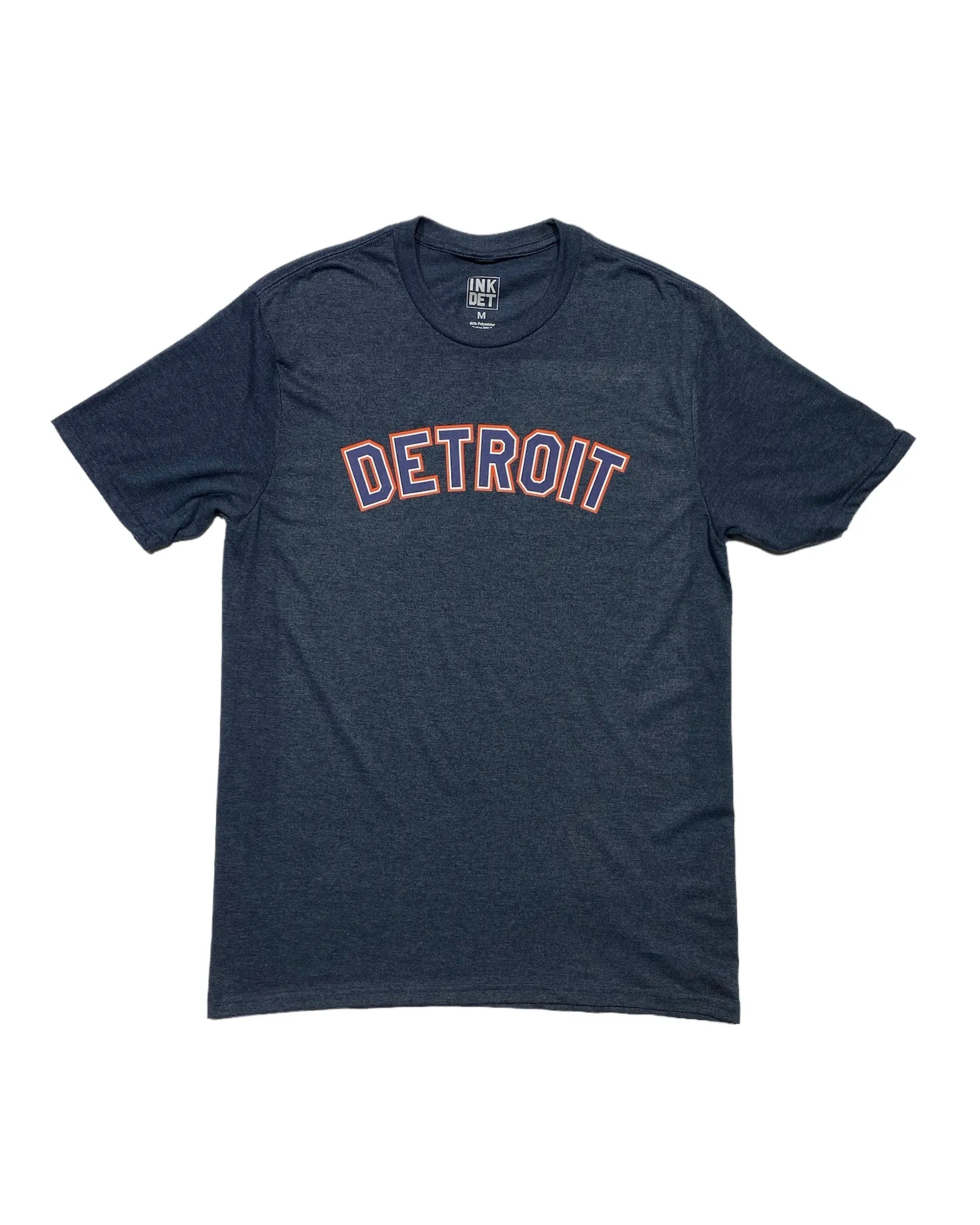 Ink Detroit Orange & Navy Print T-Shirt - Heather Navy