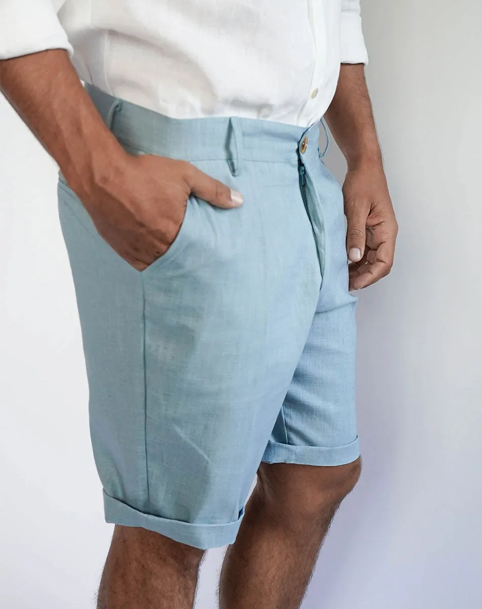 Keiko Linen Shorts light blue - Men