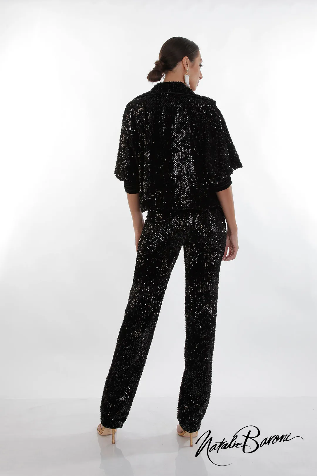 La Scala Glamorous Sequin Stiletto Pants