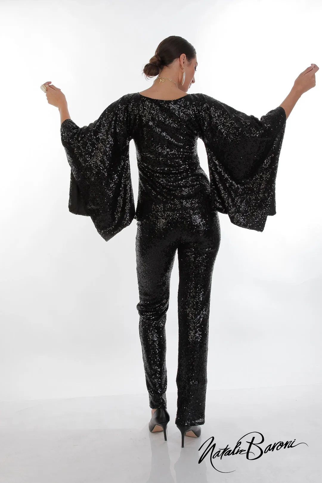 La Scala Glamorous Sequin Stiletto Pants