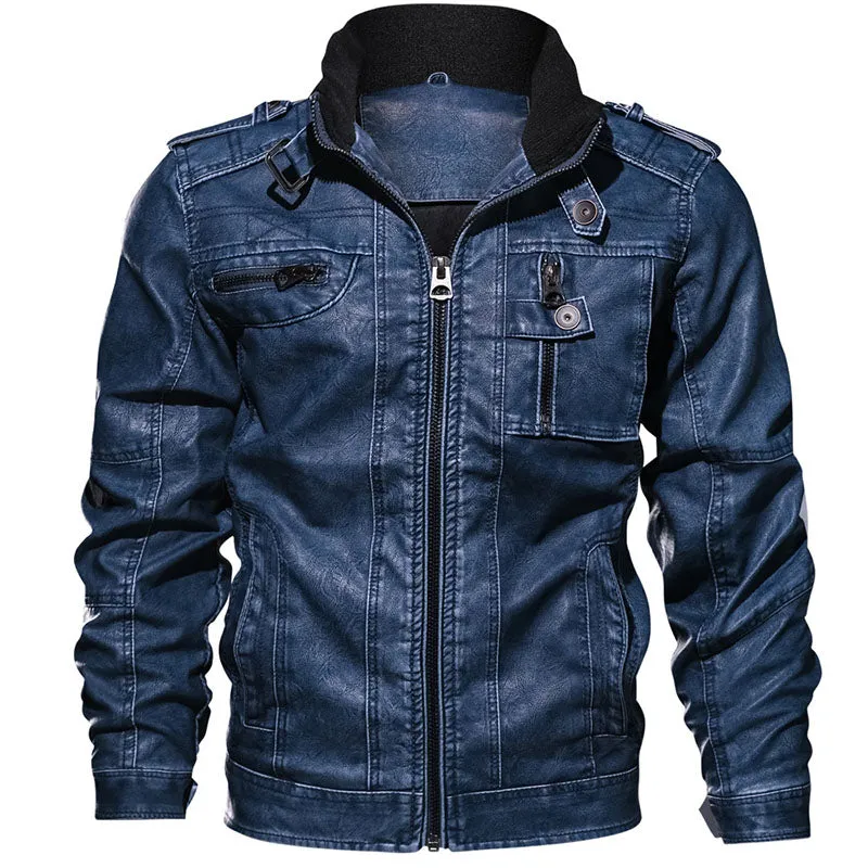 Latest PU locomotive Men Jacket