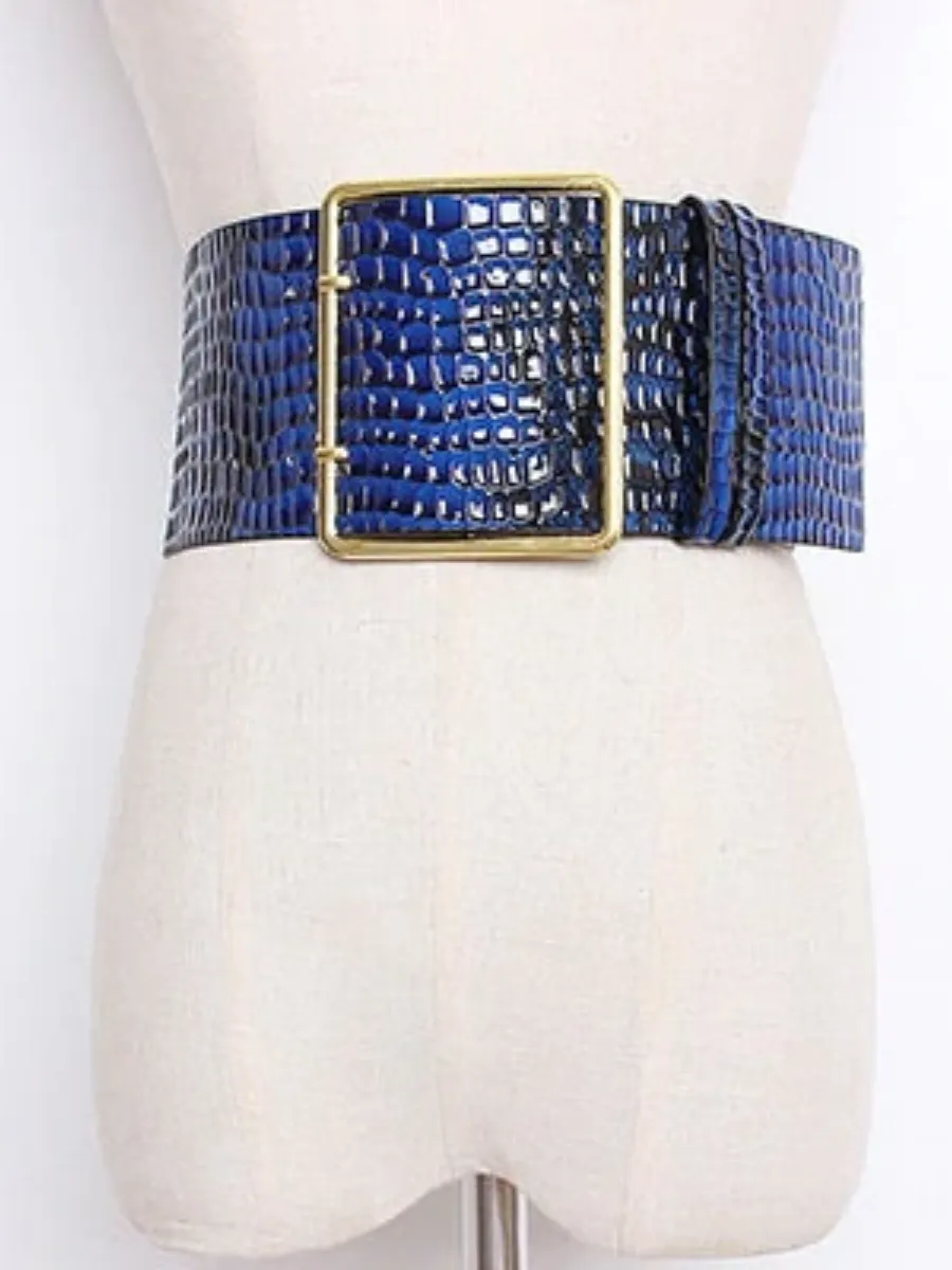 Exquisite High-Waist Crocodile Pattern Belt – Luxury Fashion Accessory