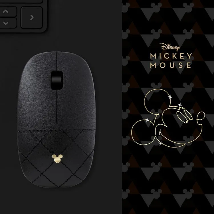 Luxury Faux Leather Mickey Mouse Wireless Optical Mouse