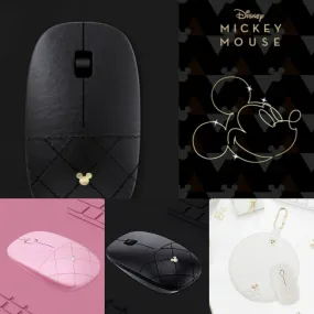 Luxury Faux Leather Mickey Mouse Wireless Optical Mouse