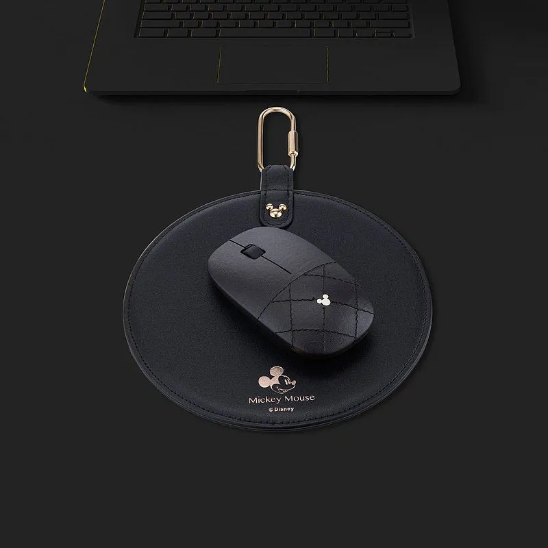 Luxury Faux Leather Mickey Mouse Wireless Optical Mouse