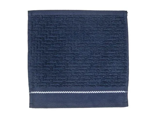 LUXURY STITCH WASH CLOTH (12 X 12) (BLUE)