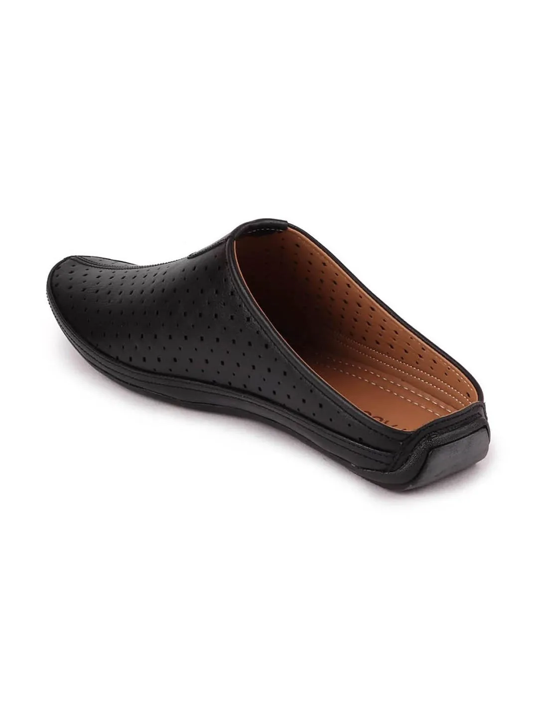 Men Black Ethnic Slip-On Juttis