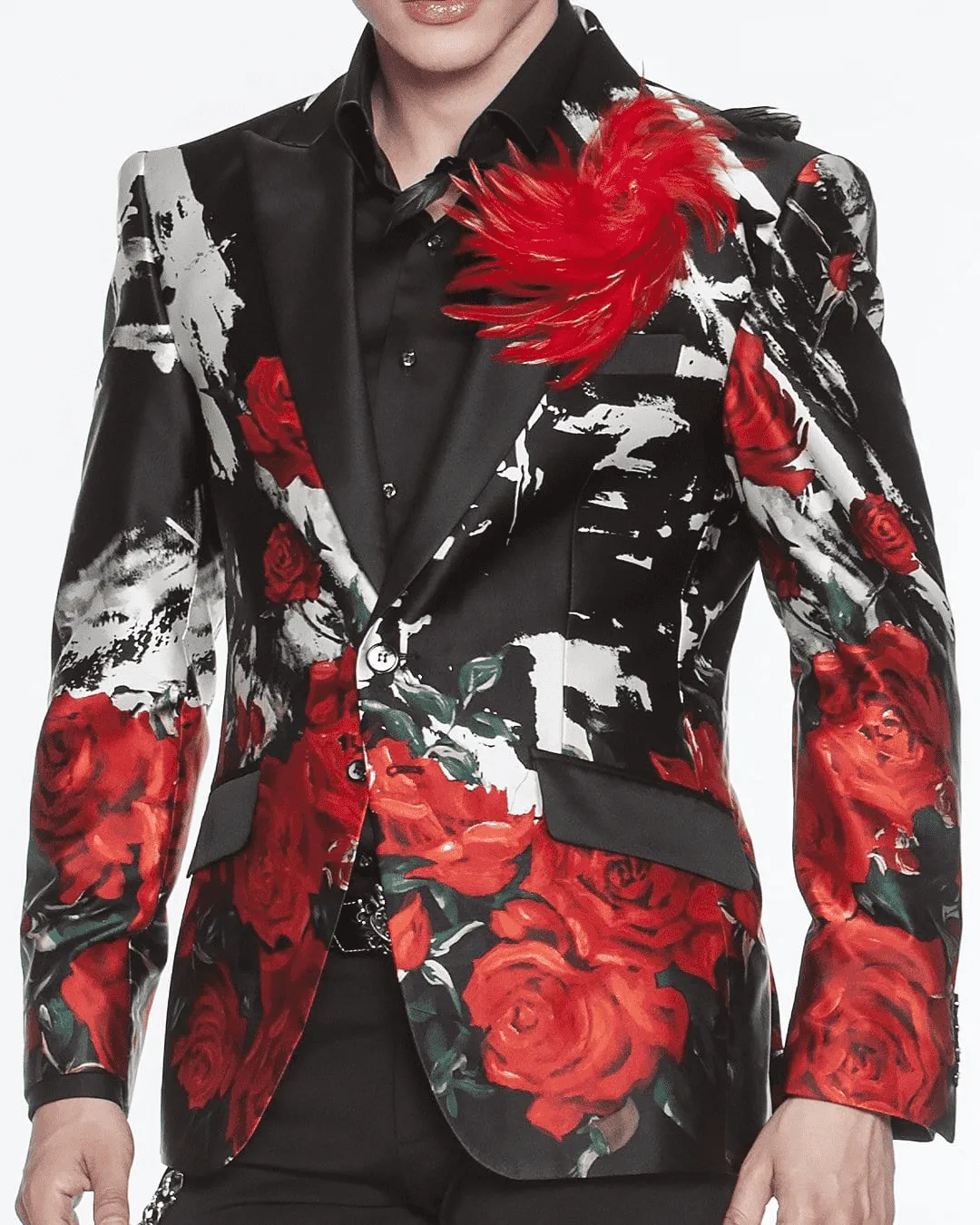 Men's Fashion Luxury Silk Blazer Rose