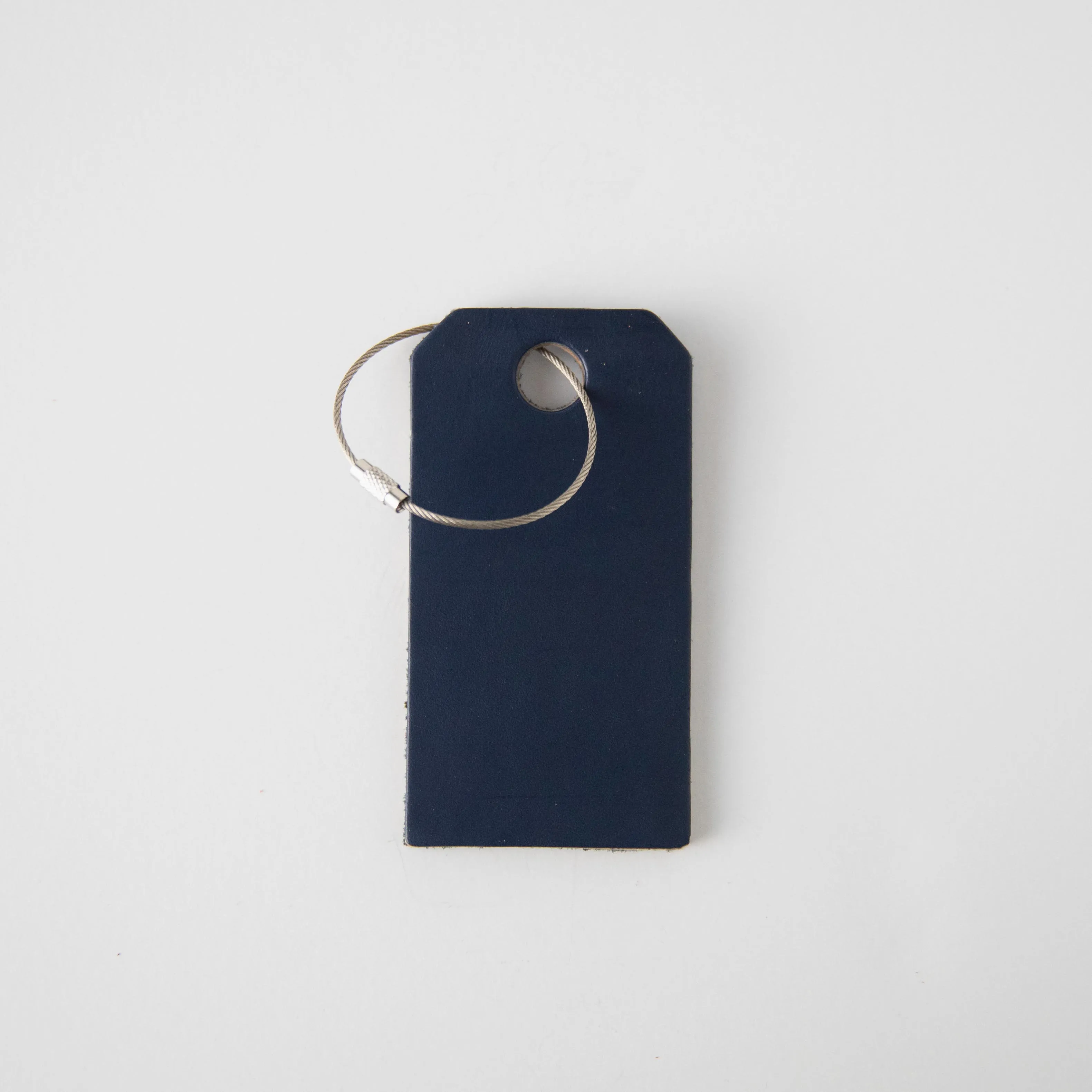 Navy Leather Tag