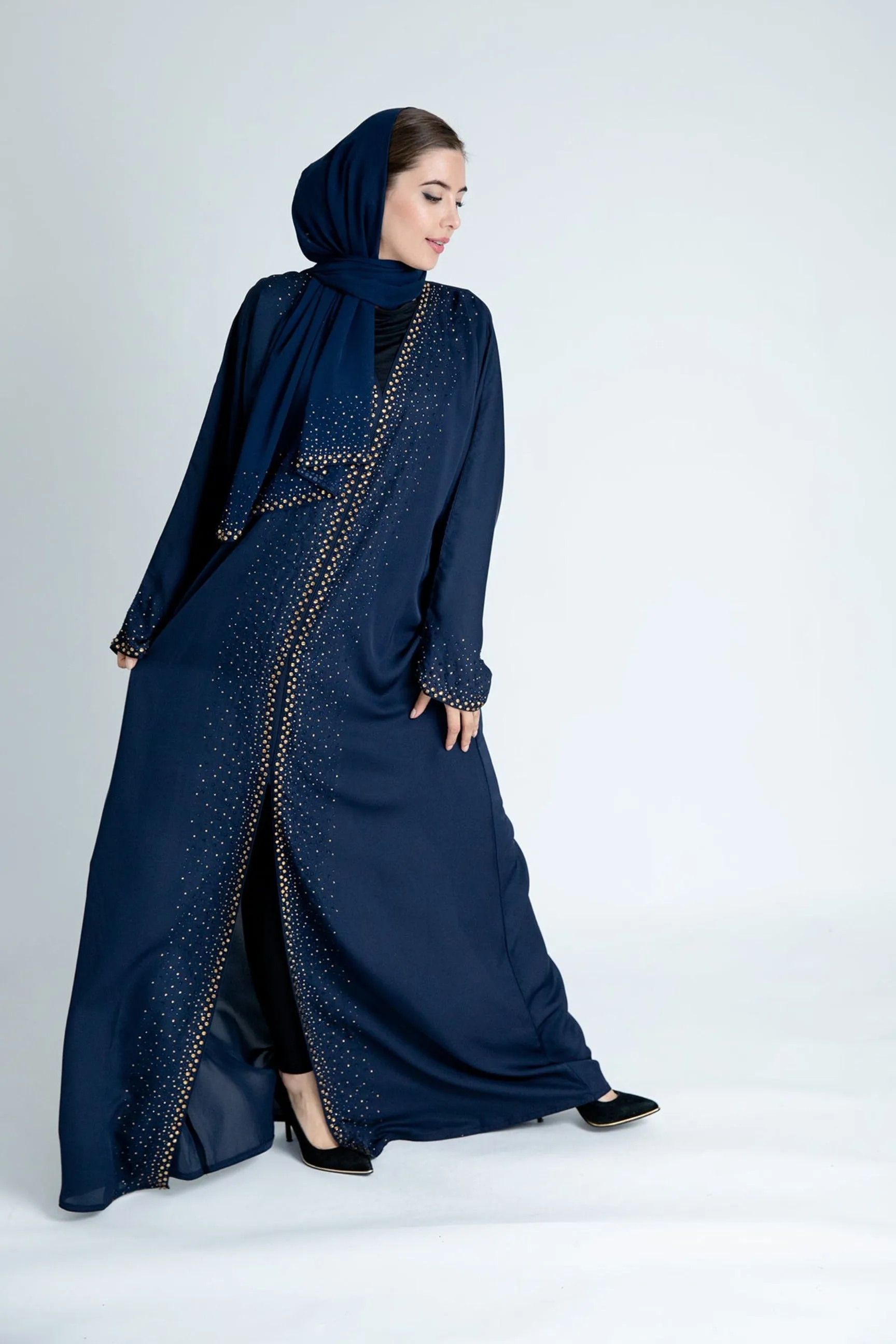 Navy Shimmer Abaya