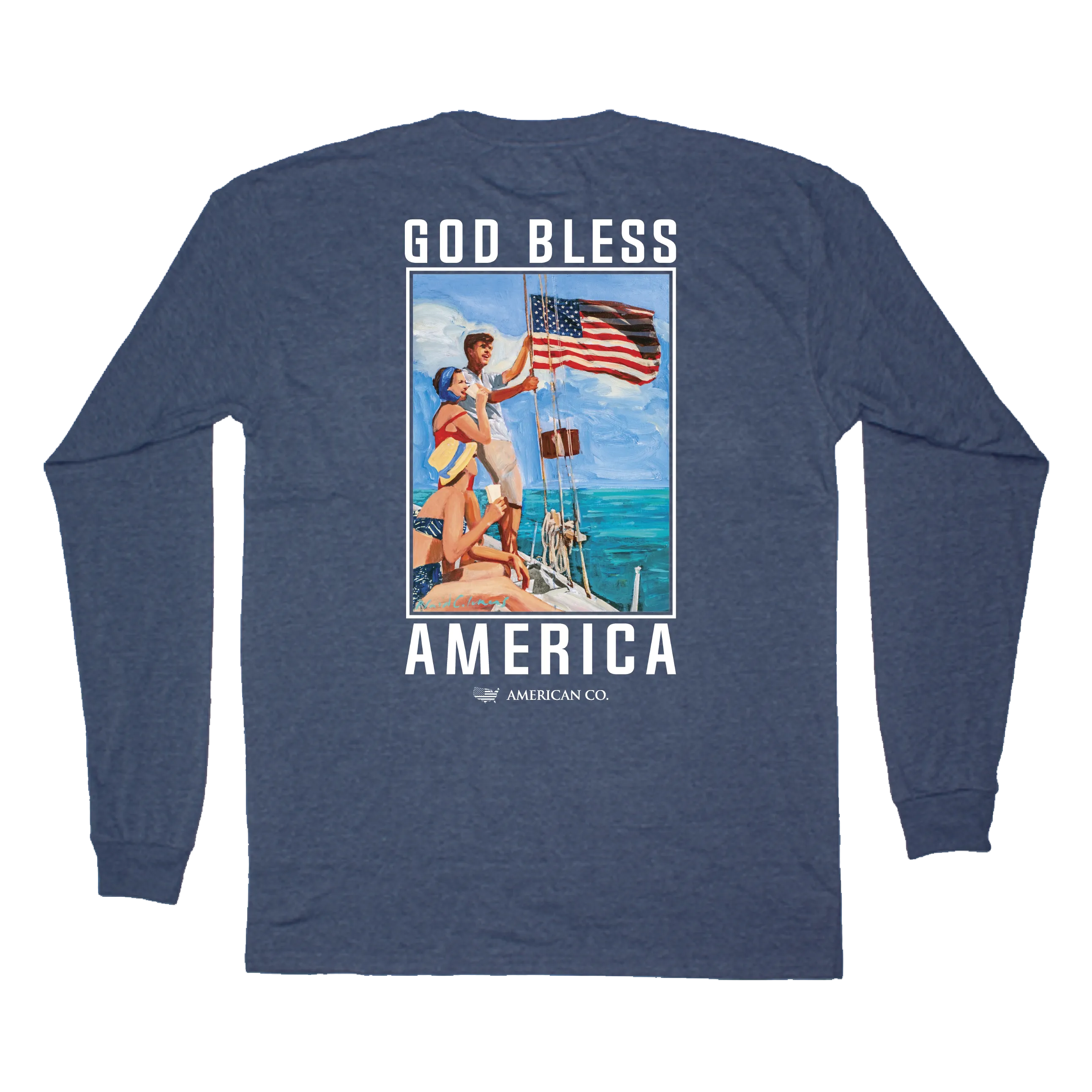 Old Glory at Sea Long Sleeve Tee