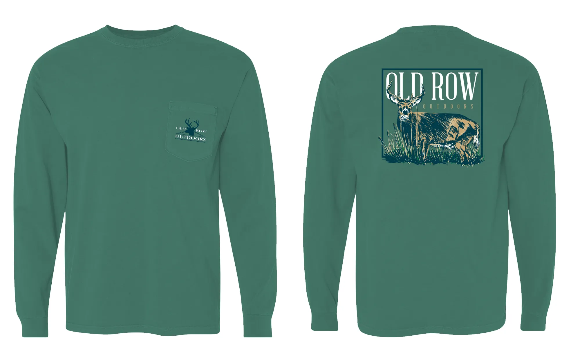 Old Row Outdoors Trophy Buck Long Sleeve Pocket Tee