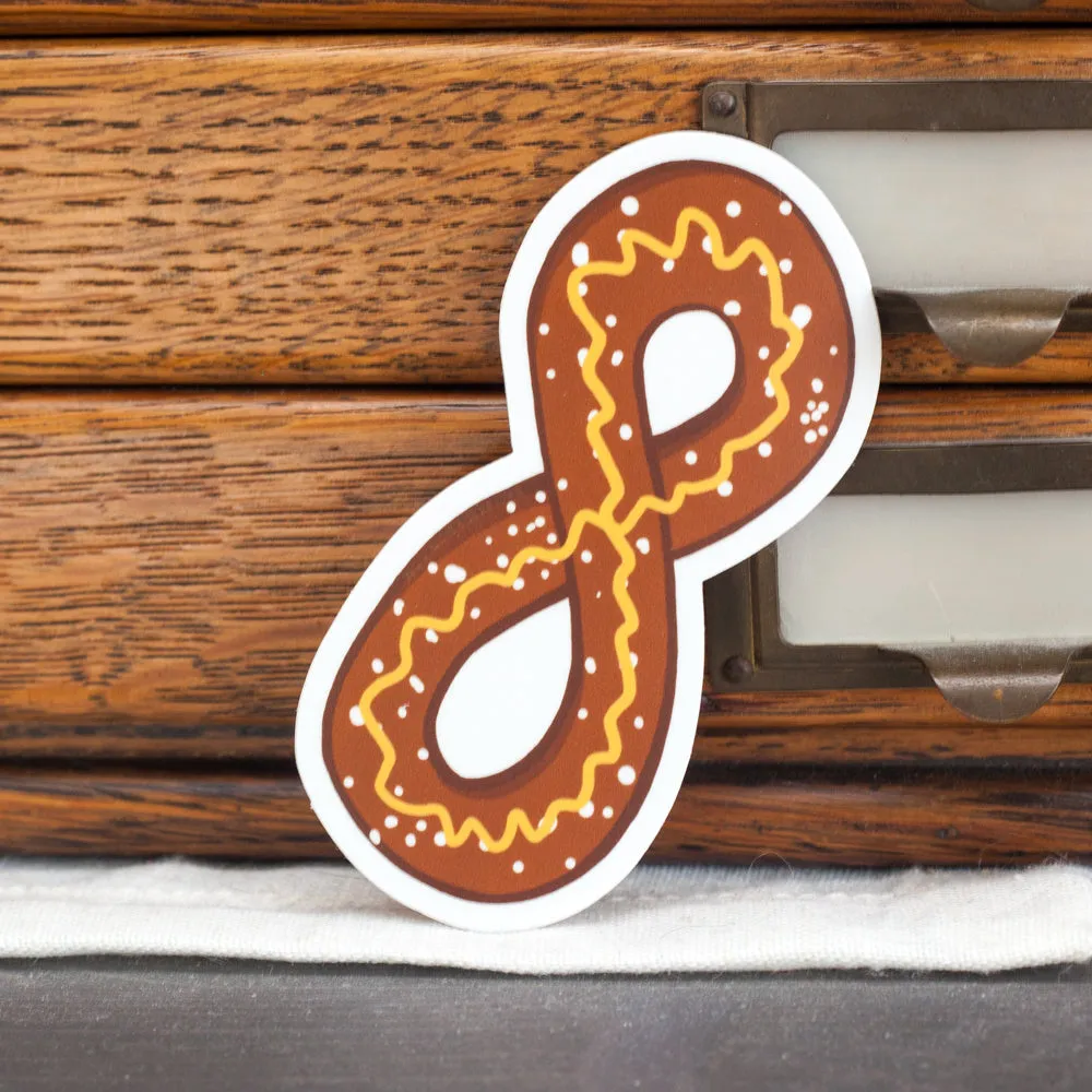 Philadelphia soft pretzel vinyl sticker, infinity soft pretzel, Philly sticker, pretzels forever