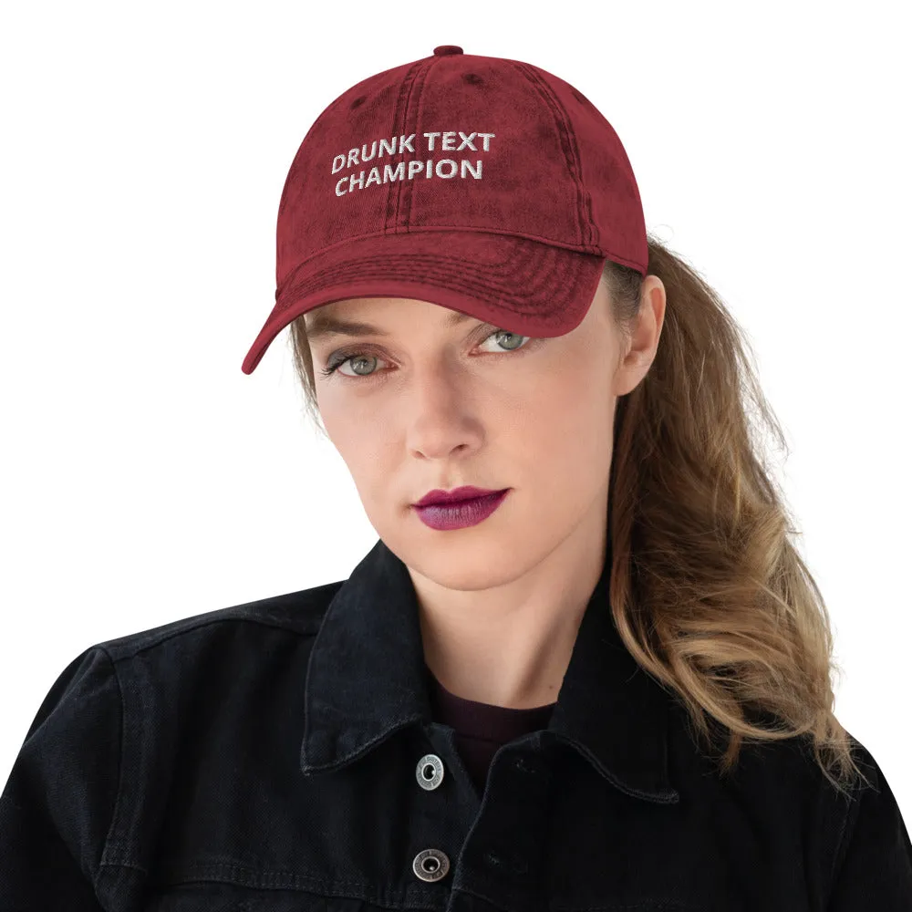 " TEXT CHAMPION" Twill Vintage Cotton Cap